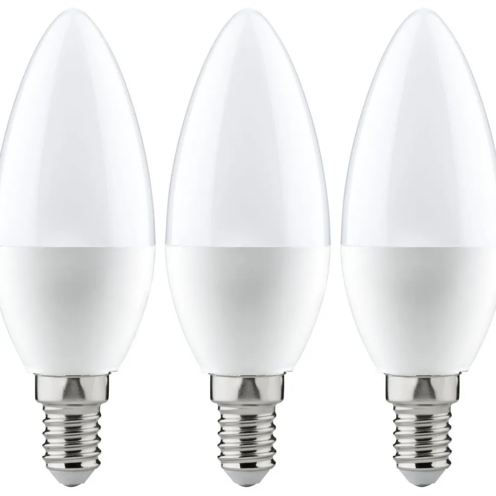 LED-kynttilälamppu Paulmann Candle, E14, 470lm, 5.5W, 2700K, opaali, 3kpl