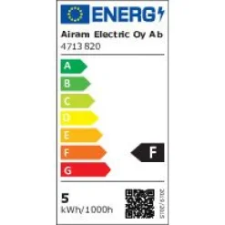 LED-kynttilälamppu Airam Pro C35 830, saunaan, E14, 2700K, 470lm