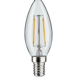 LED-kynttilälamppu Paulmann Candle, E14, 250lm, 2.7W, 2700K, filamentti, kirkas, 2kpl