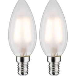 LED-kynttilälamppu Paulmann Candle, E14, 250lm, 3W, 2700K, filamentti, matta, 2kpl