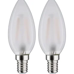LED-kynttilälamppu Paulmann Candle, E14, 250lm, 3W, 2700K, filamentti, matta, 2kpl