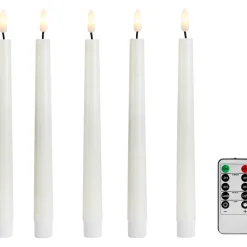 LED-kynttilä Markslöjd Wax 5kpl kaukosäädin valkoinen, eri kokoja