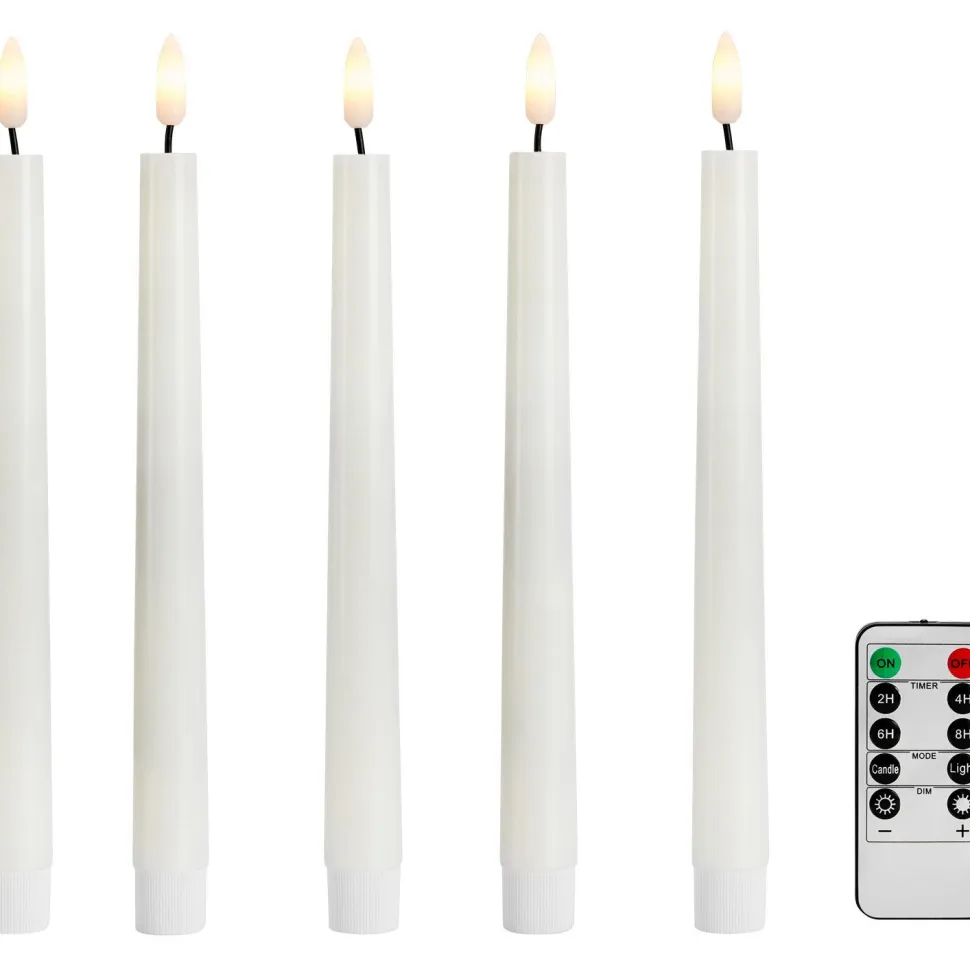 LED-kynttilä Markslöjd Wax 5kpl kaukosäädin valkoinen, eri kokoja