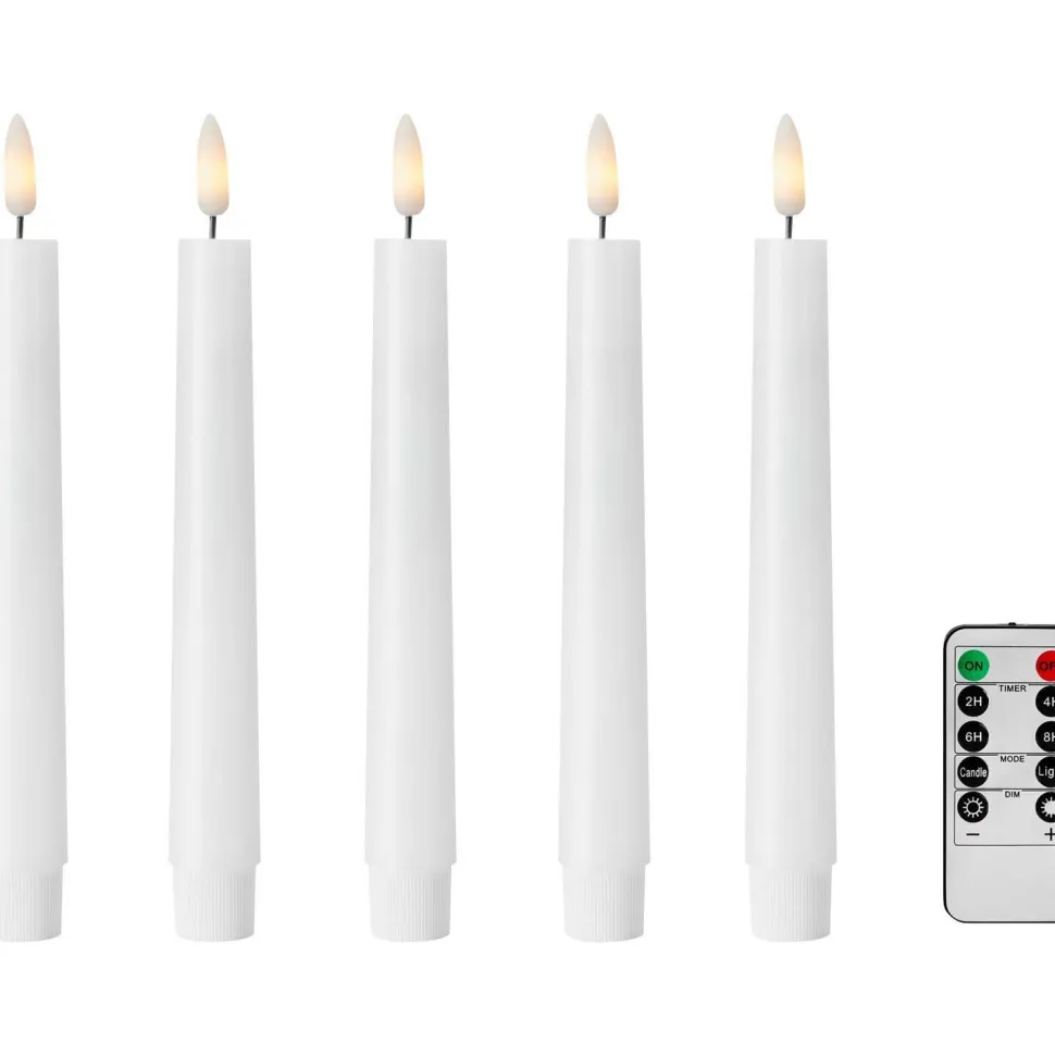 LED-kynttilä Markslöjd Wax 5kpl kaukosäädin valkoinen, eri kokoja