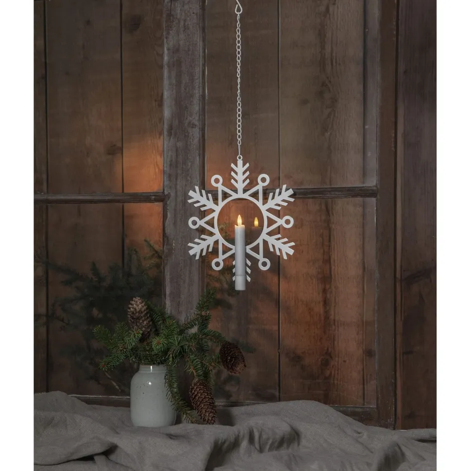 LED-kynttilä Star Trading Flamme Snow, 24x3x29cm, valkoinen