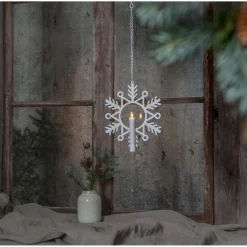 LED-kynttilä Star Trading Flamme Snow, 24x3x29cm, valkoinen