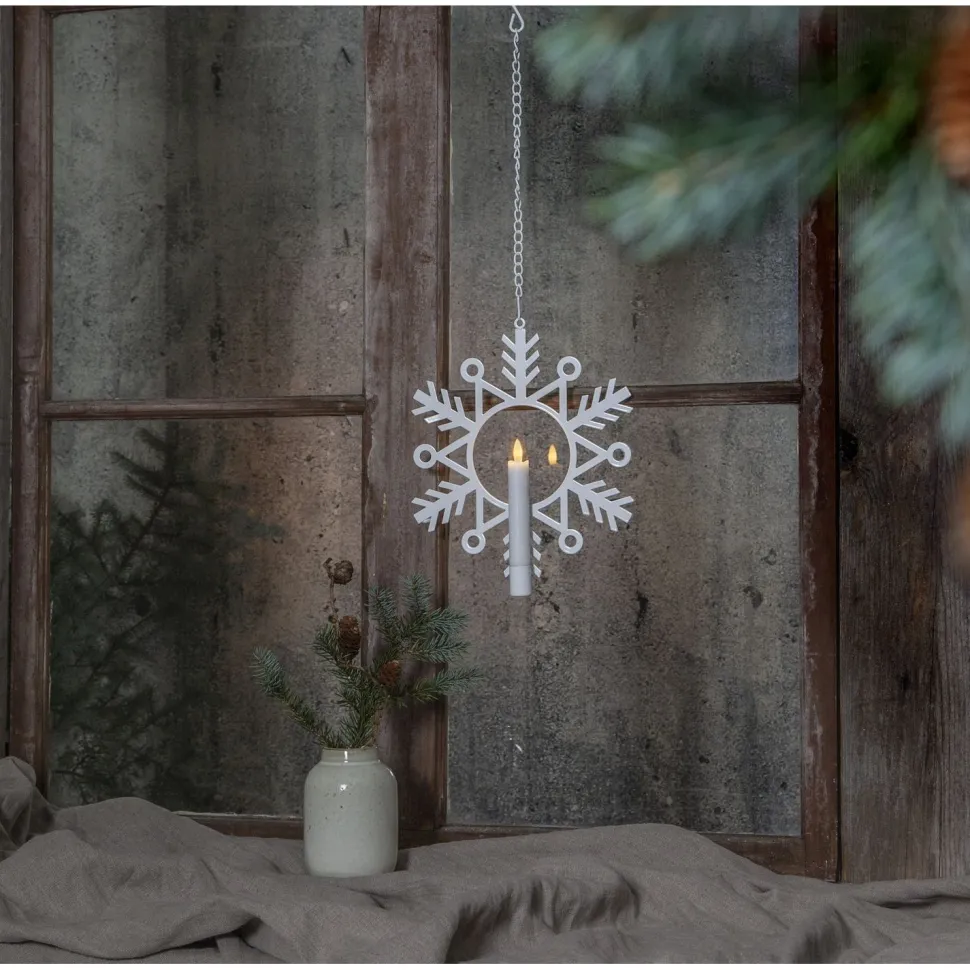 LED-kynttilä Star Trading Flamme Snow, 24x3x29cm, valkoinen