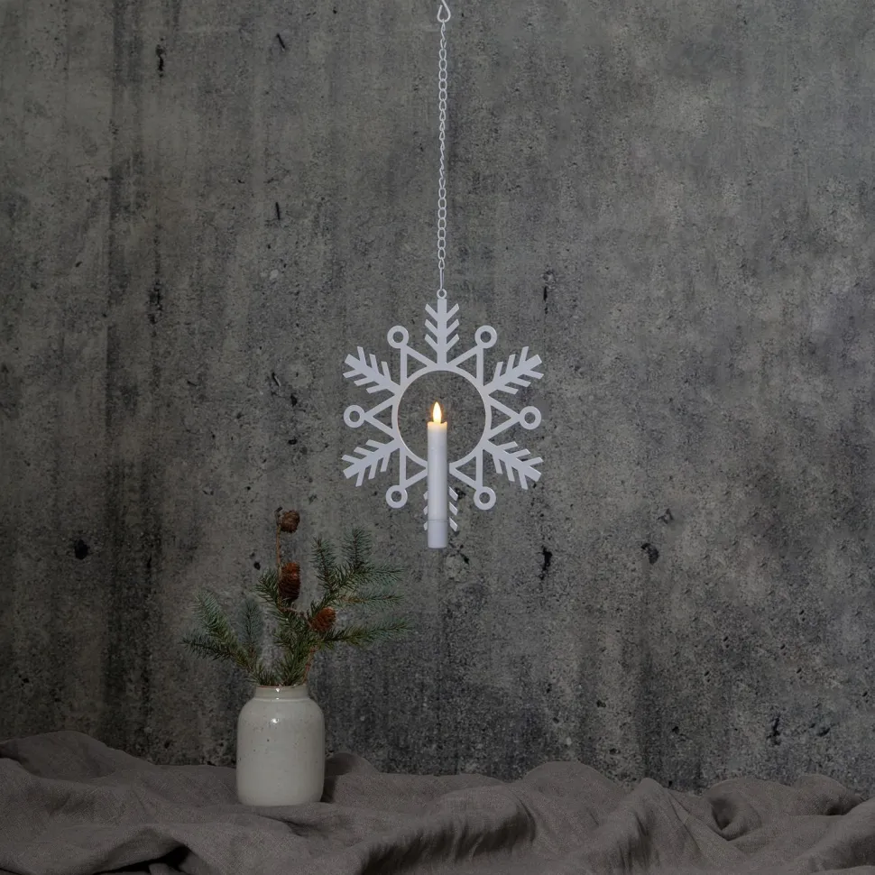 LED-kynttilä Star Trading Flamme Snow, 24x3x29cm, valkoinen