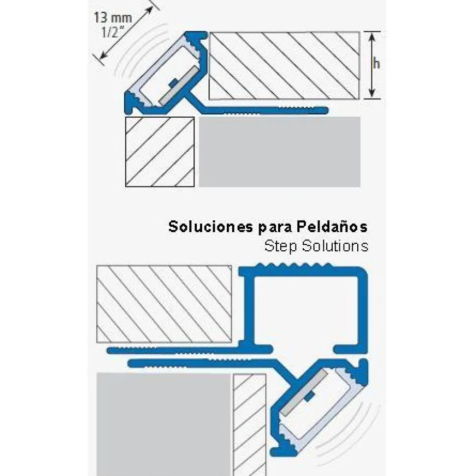 LED-laattalista/ulkokulma Euroshrink 300A, 45°, alumiini, 12mm x 2.5m, mattahopea