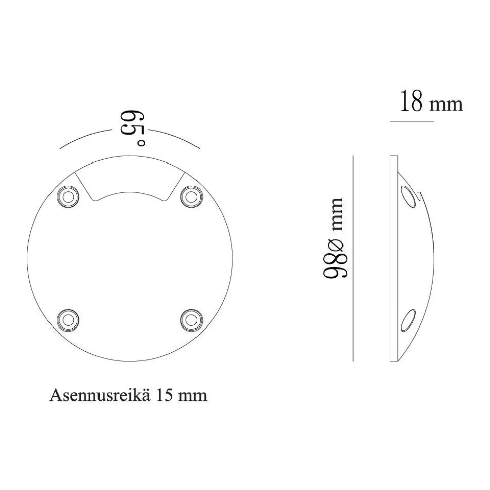 LED-laiturivalaisin FTLIGHT Marina I 1,5W 24V 4000K IP67 musta alumiini