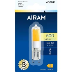 LED-lamppu Airam, 2W, 250lm, G9, 4000K, lasikupu