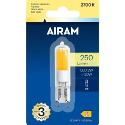 LED-lamppu Airam, 2W, 250lm, G9, 4000K, lasikupu