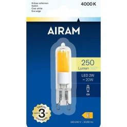 LED-lamppu Airam, 2W, 250lm, G9, 4000K, lasikupu