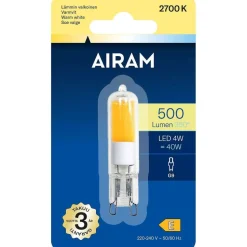LED-lamppu Airam, 2W, 250lm, G9, 4000K, lasikupu
