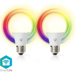 LED-lamppu Nedis SmartLife RGB Wi-Fi WIFILRC20E27 9W E27 2700-6500K 2kpl