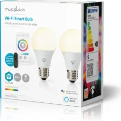 LED-lamppu Nedis SmartLife RGB Wi-Fi WIFILRC20E27 9W E27 2700-6500K 2kpl