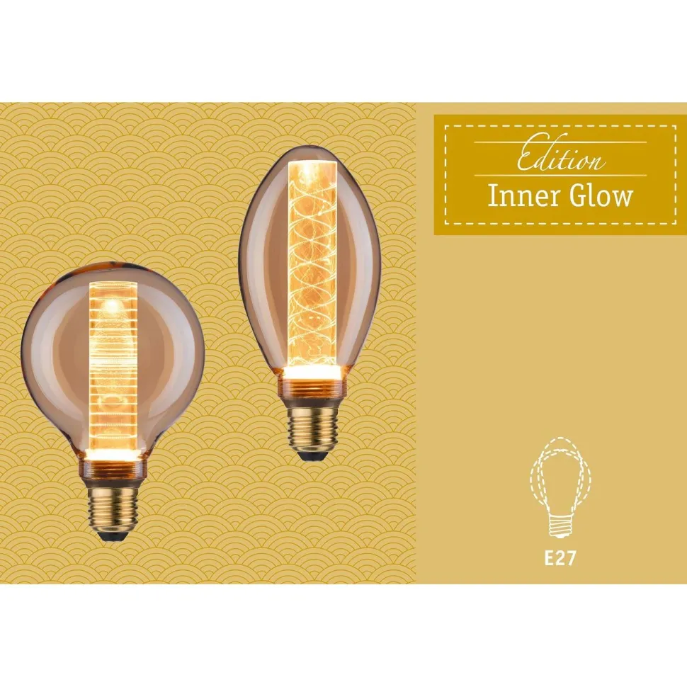 LED-lamppu Paulmann Inner Glow Edition Pear Ring, E27, 230lm, 4W, 1800K, kulta