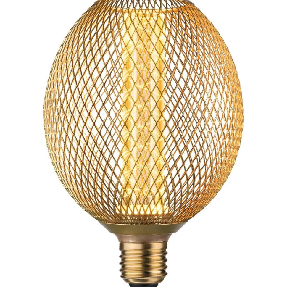 LED-lamppu Paulmann Metallic Glow Globe, E27, Spiral, 200lm, 4.2W, 1800K, messinki