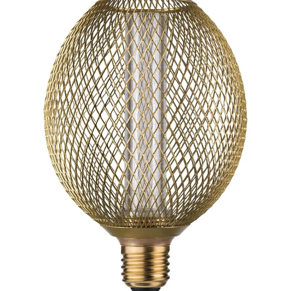 LED-lamppu Paulmann Metallic Glow Globe, E27, Spiral, 200lm, 4.2W, 1800K, messinki