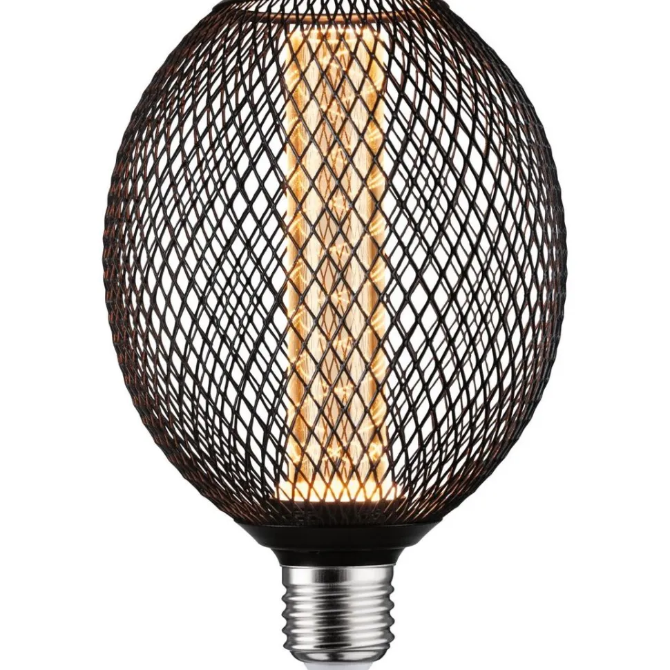 LED-lamppu Paulmann Metallic Glow Globe, E27, Spiral, 200lm, 4.2W, 1800K, musta
