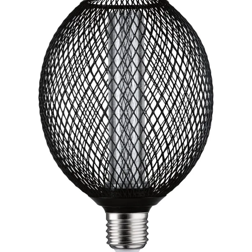 LED-lamppu Paulmann Metallic Glow Globe, E27, Spiral, 200lm, 4.2W, 1800K, musta