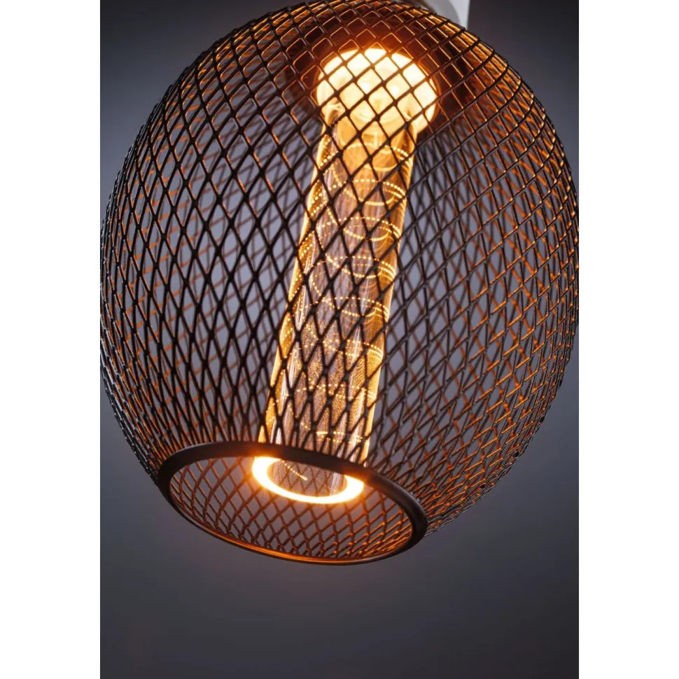 LED-lamppu Paulmann Metallic Glow Globe, E27, Spiral, 200lm, 4.2W, 1800K, musta