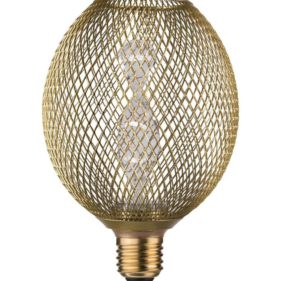 LED-lamppu Paulmann Metallic Glow Globe, E27, Helix, 130lm, 3.5W, 1800K, messinki