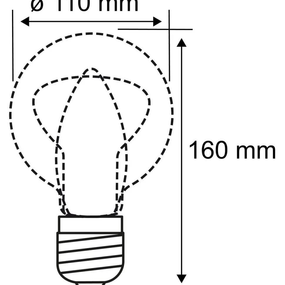 LED-lamppu Paulmann Metallic Glow Globe, E27, Helix, 110lm, 3.5W, 1800K, musta
