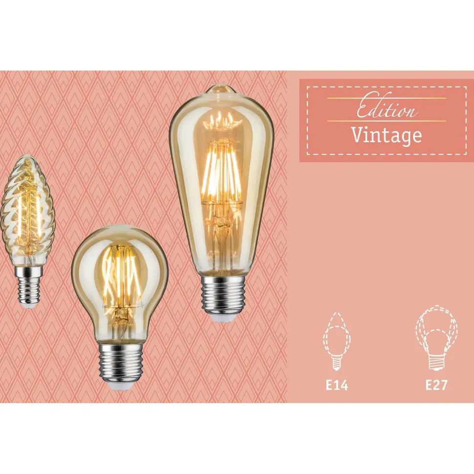 LED-lamppu Paulmann Vintage Edition Drop, E14, 260lm, 2.6W, 2500K, kulta