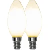 LED-lamppu Star Trading Frosted Filament 339-02, Ø35x97, E14, C35, 4.5W, 2700K, 470lm, 2kpl