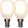 LED-lamppu Star Trading Frosted Filament 339-09, Ø45x80, E14, P45, 2.5W, 2700K, 250lm, 2kpl