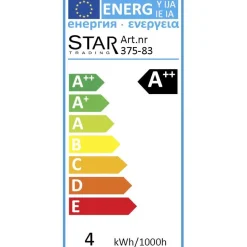 LED-lamppu Star Trading Illumination LED 3-step click 375-83, Ø35x98mm, E14, 4W, 2700K, 38/190/380lm