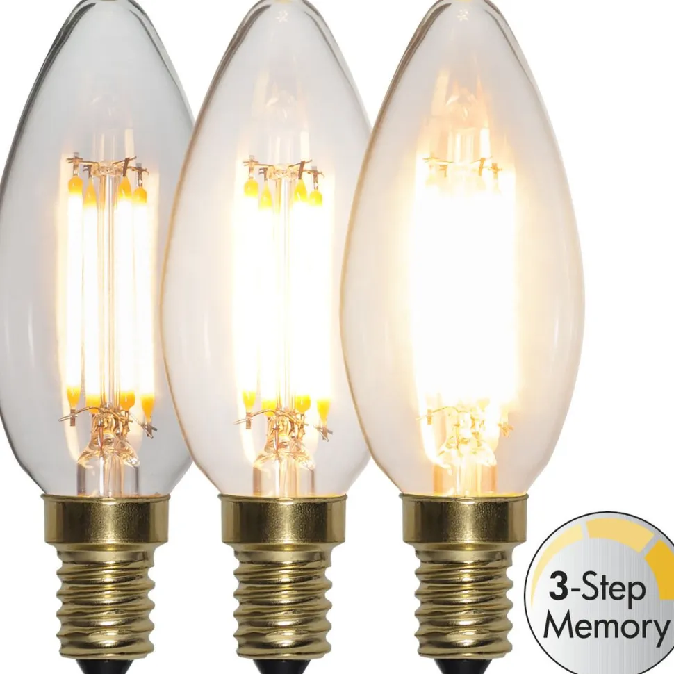 LED-lamppu Star Trading Soft Glow 3-step Memory 354-83-1, Ø35x98mm, E14, C35, 4W, 2100K, 400lm