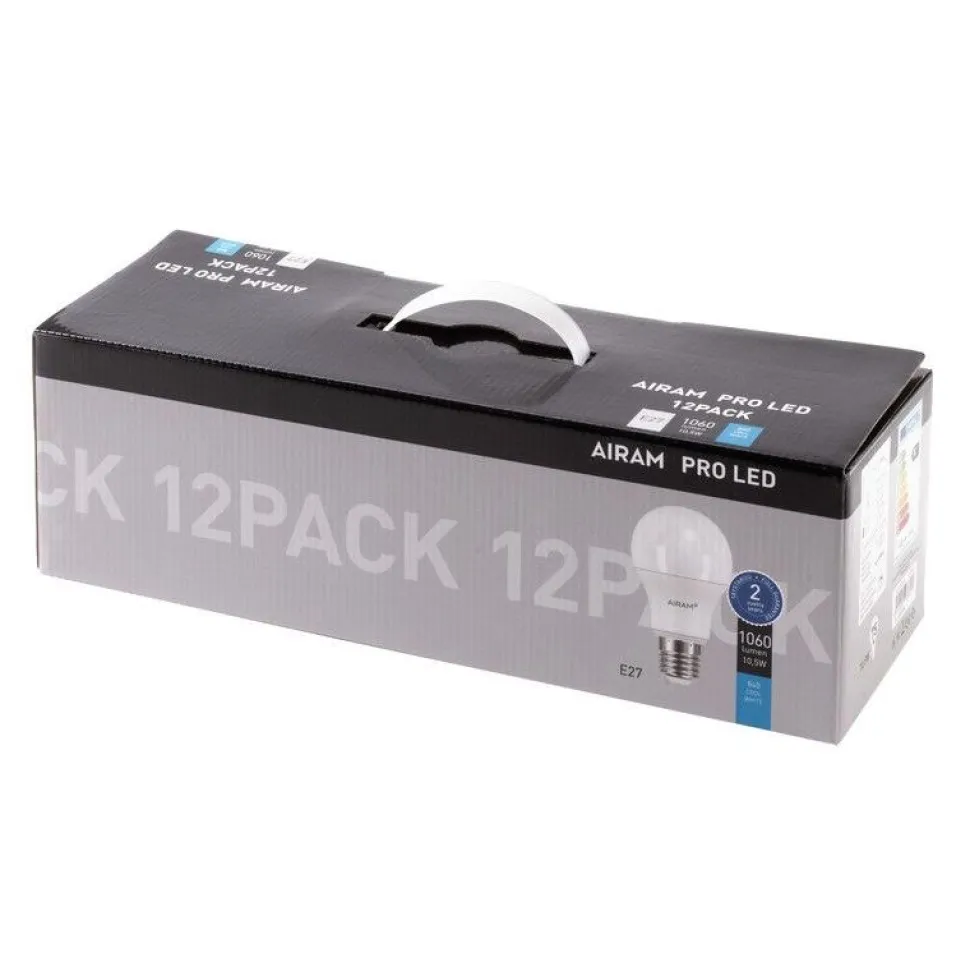 LED-lamppu Airam Pro A60 OP 12BX 840, E27, 4000K, 1060lm, 12kpl