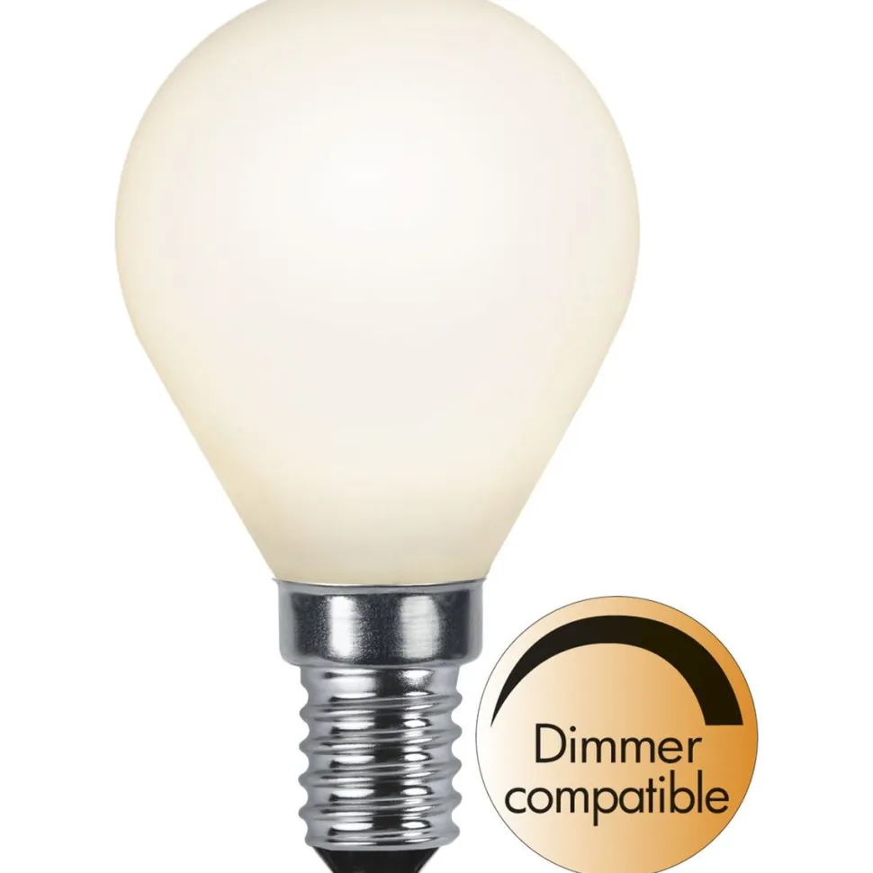 LED-lamppu Star Trading Opaque Filament 375-14-1 Ø45x78mm, E14, opaali, 5W, 2700K, 450lm, himmennettävä