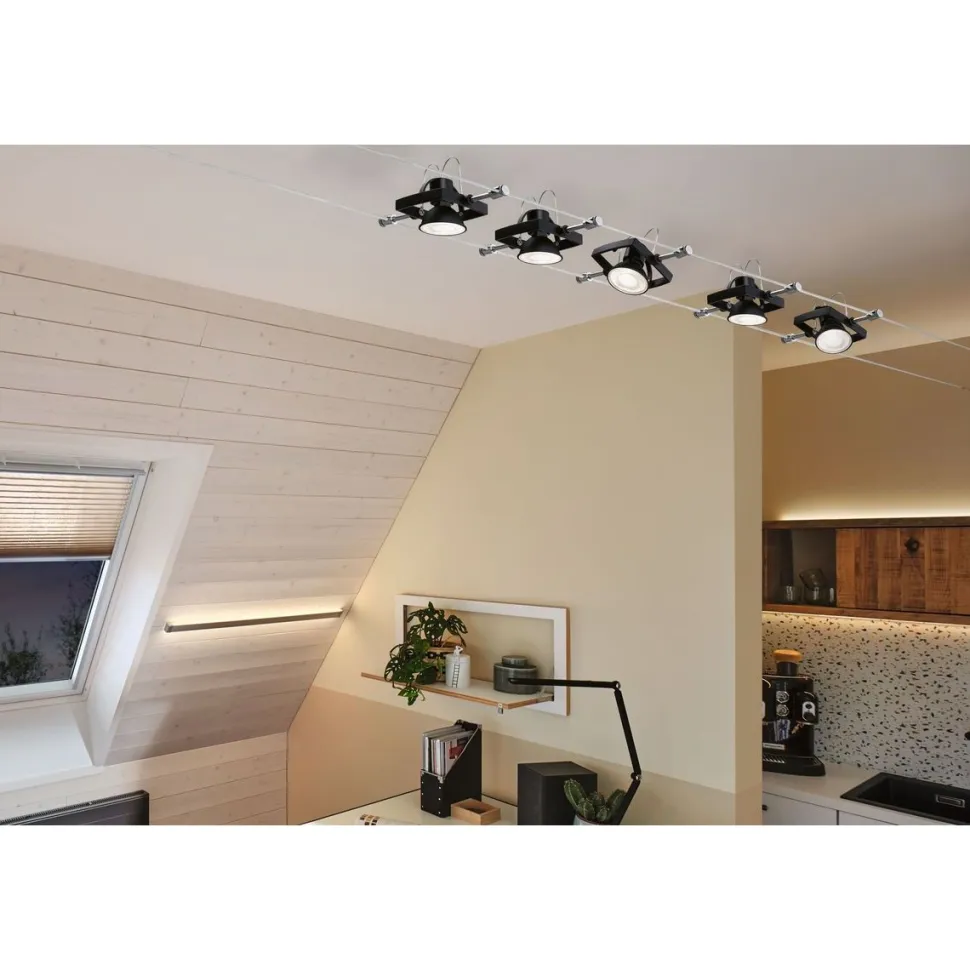 LED-Lamppu vaijerivalaisimeen Paulmann GU5.3 6.5W 2700K mattamusta