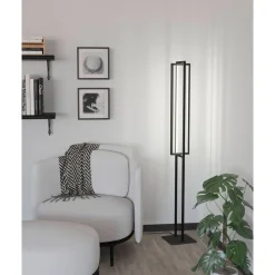 LED-Lattiavalaisin Eglo Siberia 34W 20x16x133cm kaukosäädin musta/valkoinen