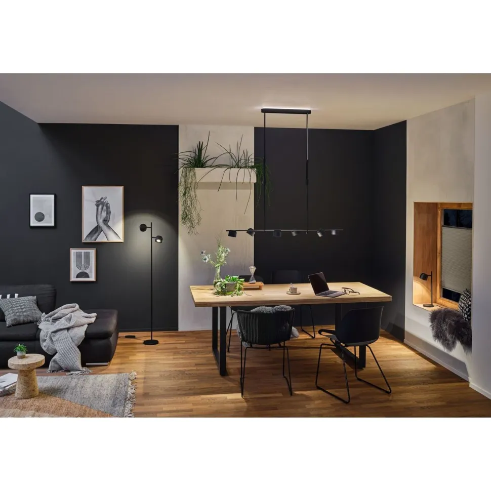 LED-lattiavalaisin Paulmann Puric Pane, Smart Home Zigbee 3.0, 2700K, musta