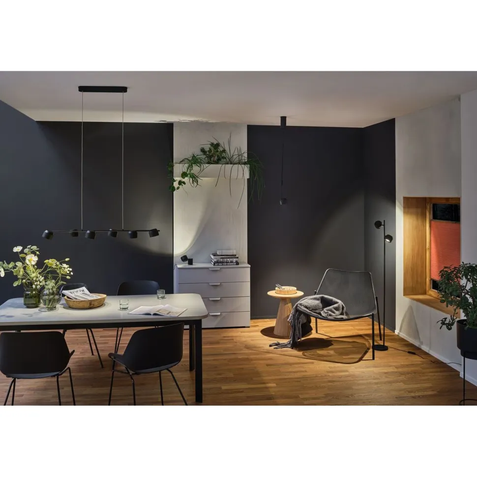 LED-lattiavalaisin Paulmann Puric Pane, Smart Home Zigbee 3.0, 2700K, musta