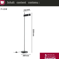 LED-lattiavalaisin Paulmann Jagun Zigbee 3.0 1250lm 19.5W himmennettävä antrasiitti