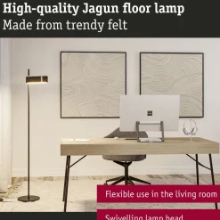 LED-lattiavalaisin Paulmann Jagun Zigbee 3.0 1250lm 19.5W himmennettävä antrasiitti