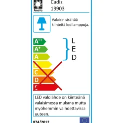 LED-lattiavalaisin Aneta Lighting Cadiz Up-Light musta/teräs