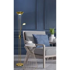 LED-lattiavalaisin Aneta Lighting Nice 460x260x1790 mm lukuvalolla antiikkimessinki