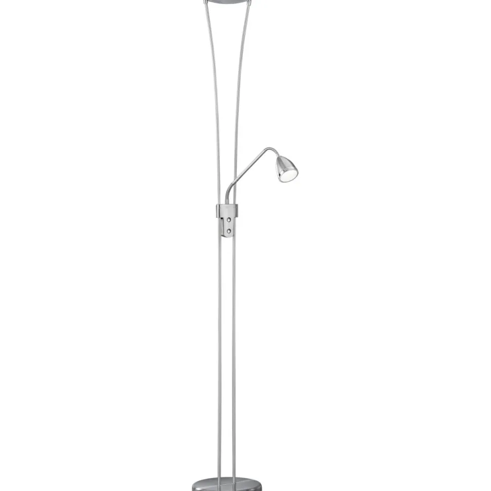 LED-lattiavalaisin Basic Uplighter 400x255x1800 mm lukuvalolla harjattu teräs