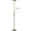 LED-lattiavalaisin Globo Leonas 180cm, lukuvalolla, antiikkimessinki