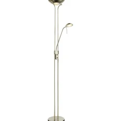 LED-lattiavalaisin Globo Leonas 180cm, lukuvalolla, mattamusta/messinki