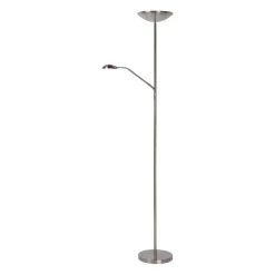 LED-lattiavalaisin Lucide Zenith Ø24,5x180cm 20W himmennettävä satiini kromi