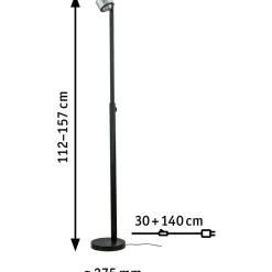 LED-lattiavalaisin Paulmann Aldan, 2700K, musta/harjattu alumiini