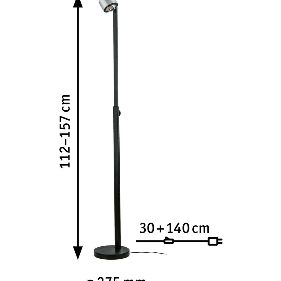 LED-lattiavalaisin Paulmann Aldan, 2700K, musta/harjattu alumiini