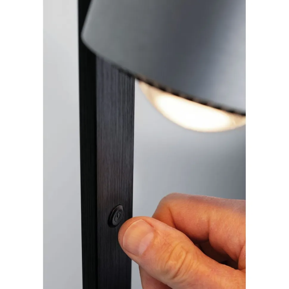 LED-lattiavalaisin Paulmann Aldan, 2700K, musta/harjattu alumiini